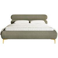 POLSTERBETT Roule Cord Olivgrün 140x200 cm - Goldfarben/Olivgrün, Textil/Metall (140/200cm) - Selsey