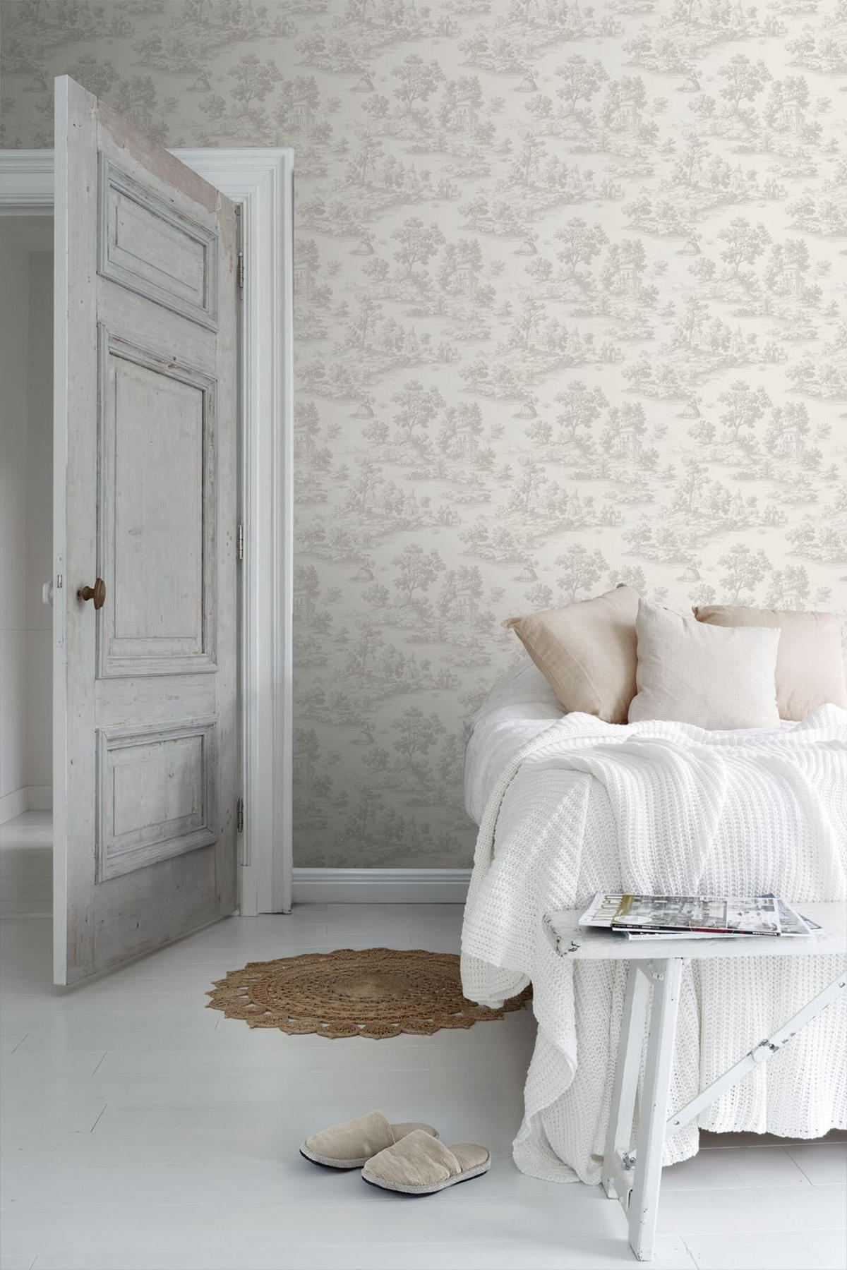 TAPETE Toile de Jouy 53 cm x 10 m - Beige, Papier (53/1000cm) - Sanders & Sanders