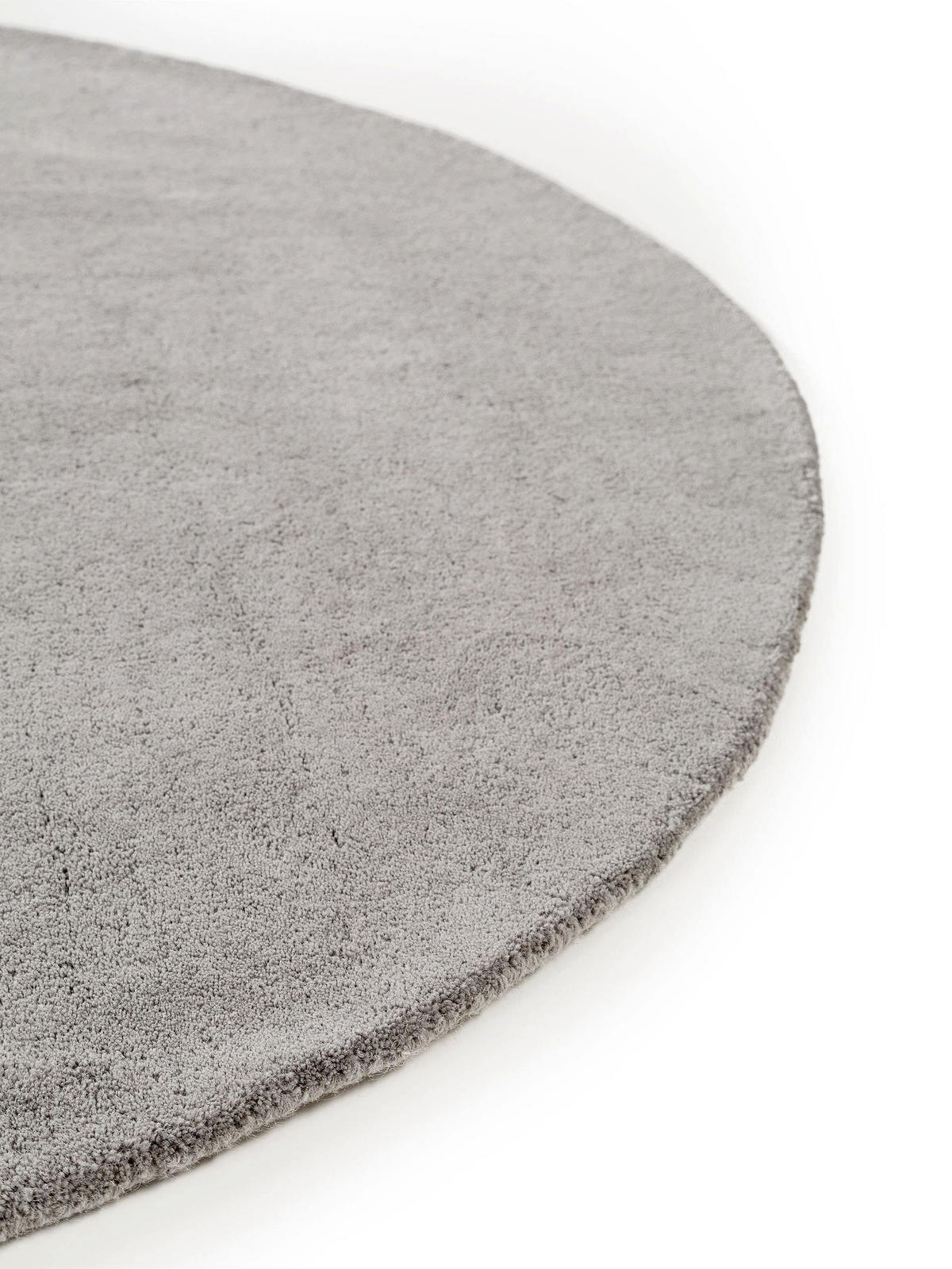 WOLLTEPPICH Bent Grau ø 200 cm rund - Grau, Textil (200/200cm) - benuta Nest