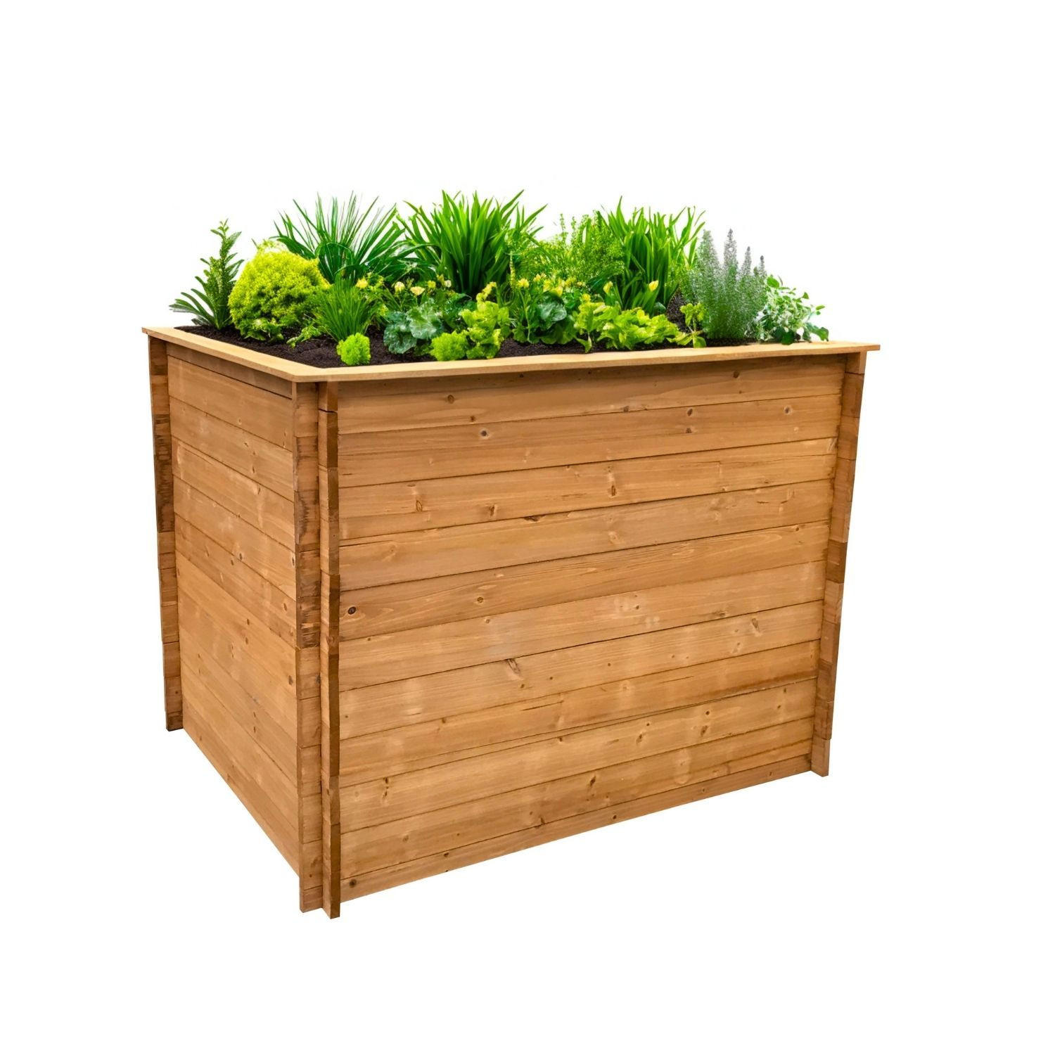 HOCHBEET MARVIN Holz inkl. Pflanzfolie - Naturfarben, Holz (85/87/115cm) - Coemo
