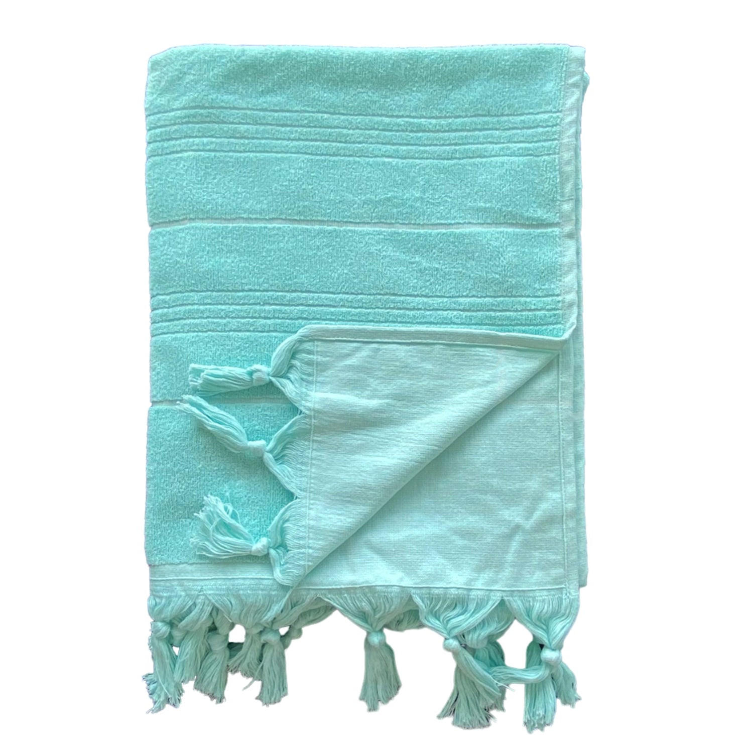 HAMAMTUCH Frottee Hammam Aqua 90x160 330g/m² - Blau, Textil (90/160cm) - LE COMPTOIR DE LA PLAGE