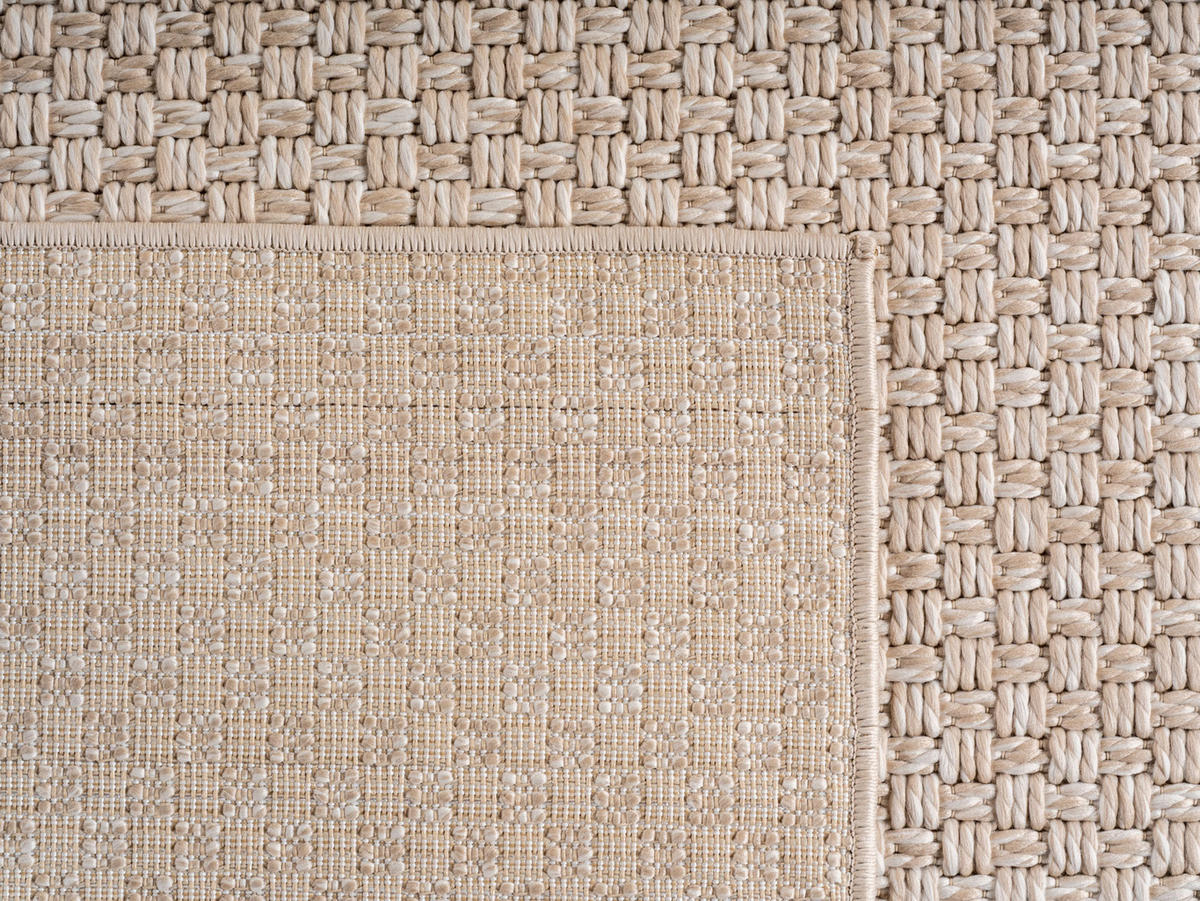 TEPPICH In-/Outdoor Flachgewebe Unifarben Polypropylen Balkon Beige Rechteckig 120x170 - Beige, Textil (120/170cm) - KADIMA DESIGN