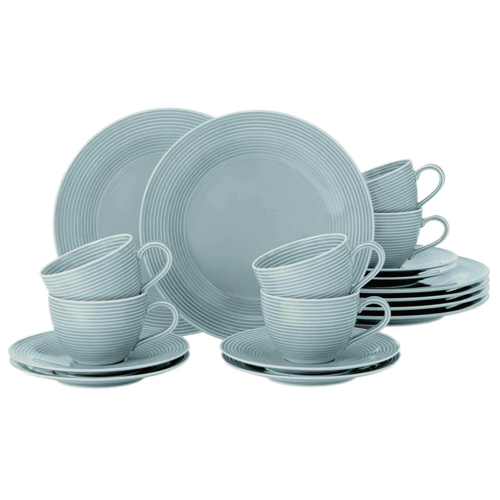 KAFFEESERVICE Beat Color Glaze Arktisblau 18er Set - Hellblau, Keramik (24/18.1/43cm) - Seltmann Weiden
