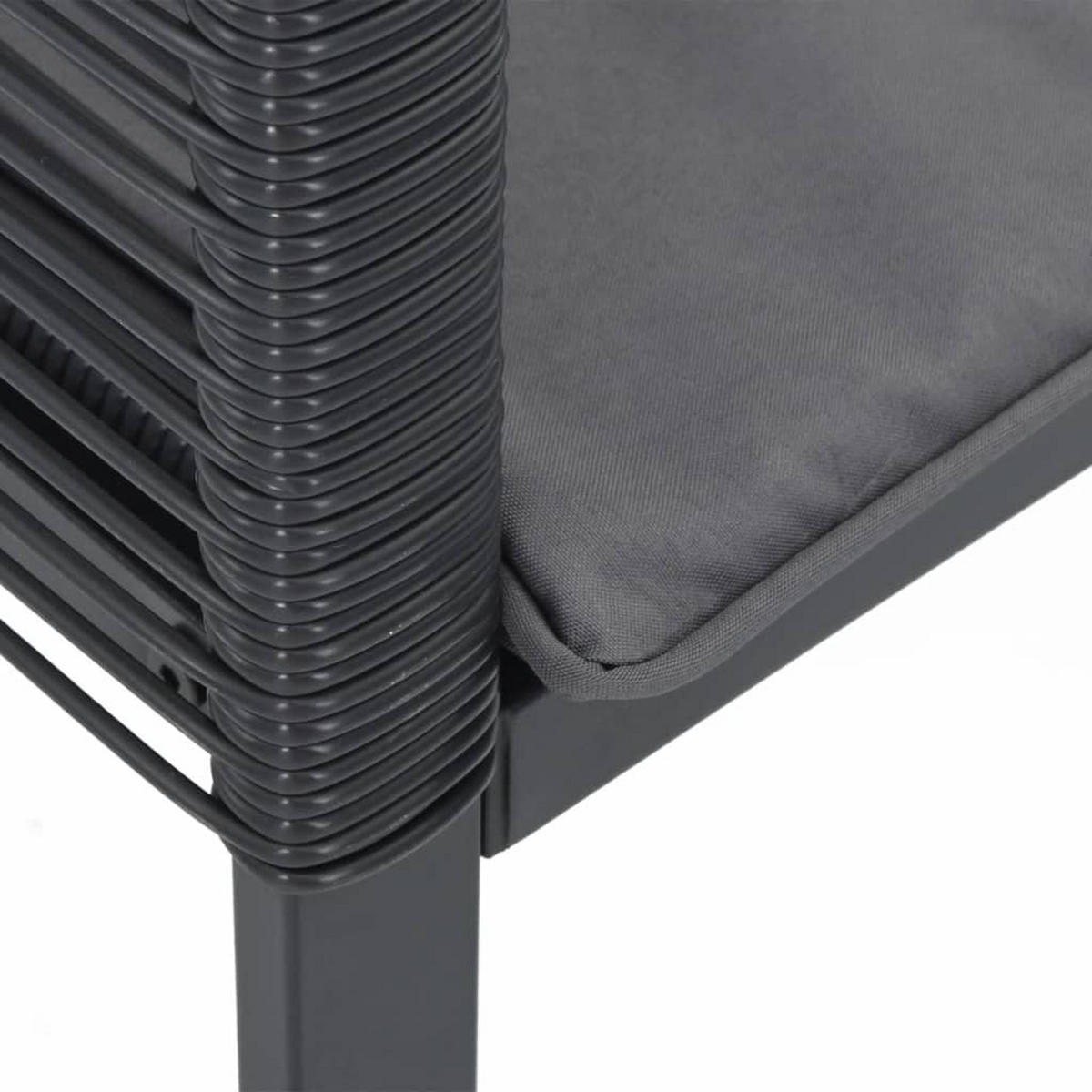 GARTENSTÜHLE Mit Kissen 4er Set Schwarz Poly Rattan - Schwarz, Kunststoff (53/79/59cm) - vidaXL