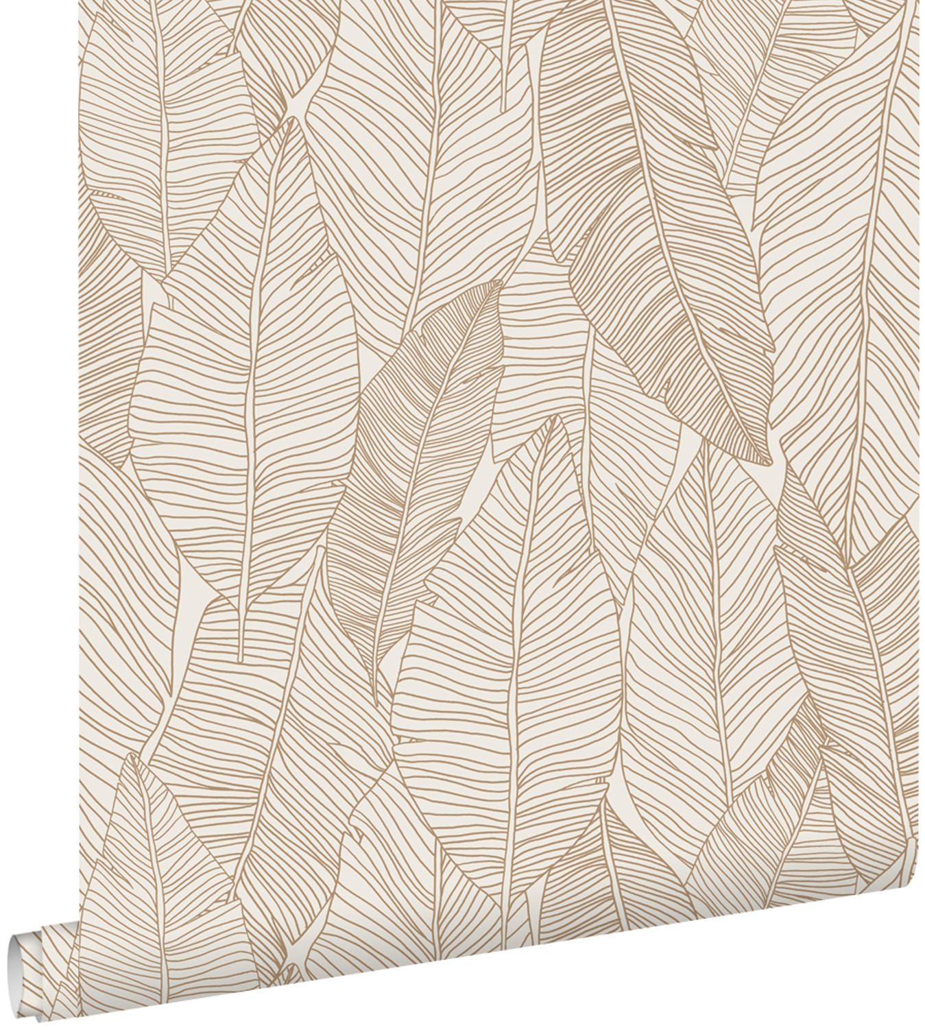 TAPETE gezeichnete Blätter 53 cm x 10.05 m - Beige, Papier (53/1000cm) - ESTAhome