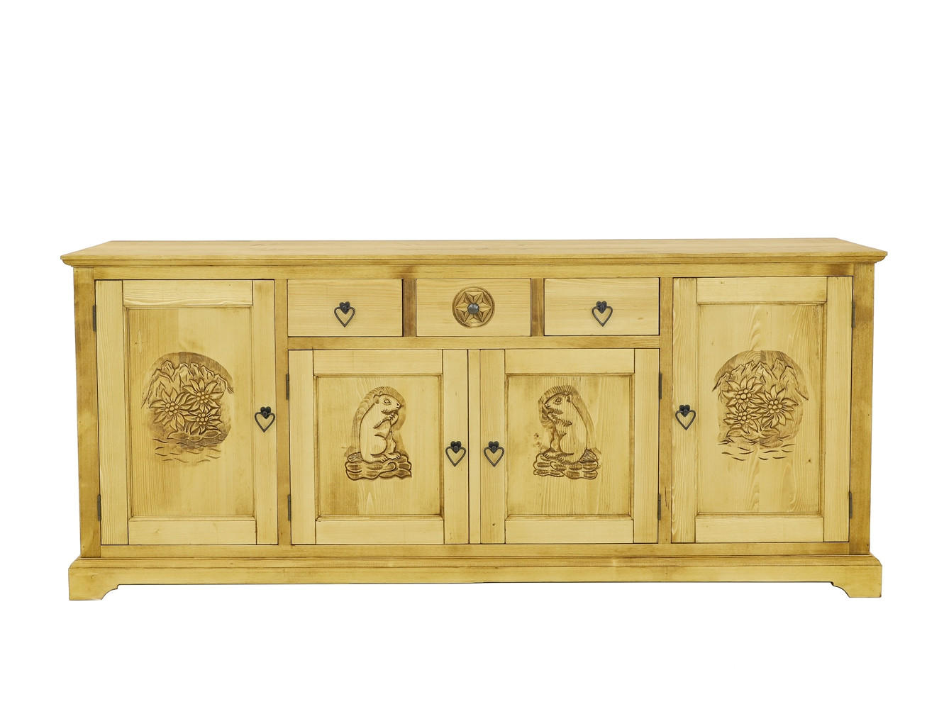 SIDEBOARD aus Massivholz JAGNA - Honig, Holz (200/85/46cm) - Seart