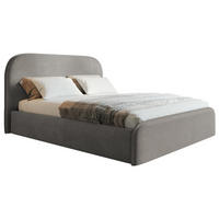 BETT 180x200 cm Wendra Slim mit Lattenrost, Bettkasten, Samt, Hellgrau - Hellgrau, Holz/Textil (180/200cm) - Emporius