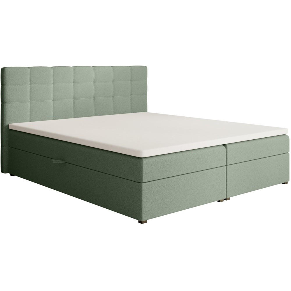 POLSTERBETT Topiq I 184/203/103 grün, Bouclé-Stoff - Grün, Holzwerkstoff (180/200cm) - Beautysofa