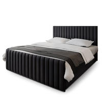 BOXBETT ARION 200x200 cm mit Matratze und Topper, H2+H3 - Schwarz - Schwarz, Holz (200/200cm) - MASSENO