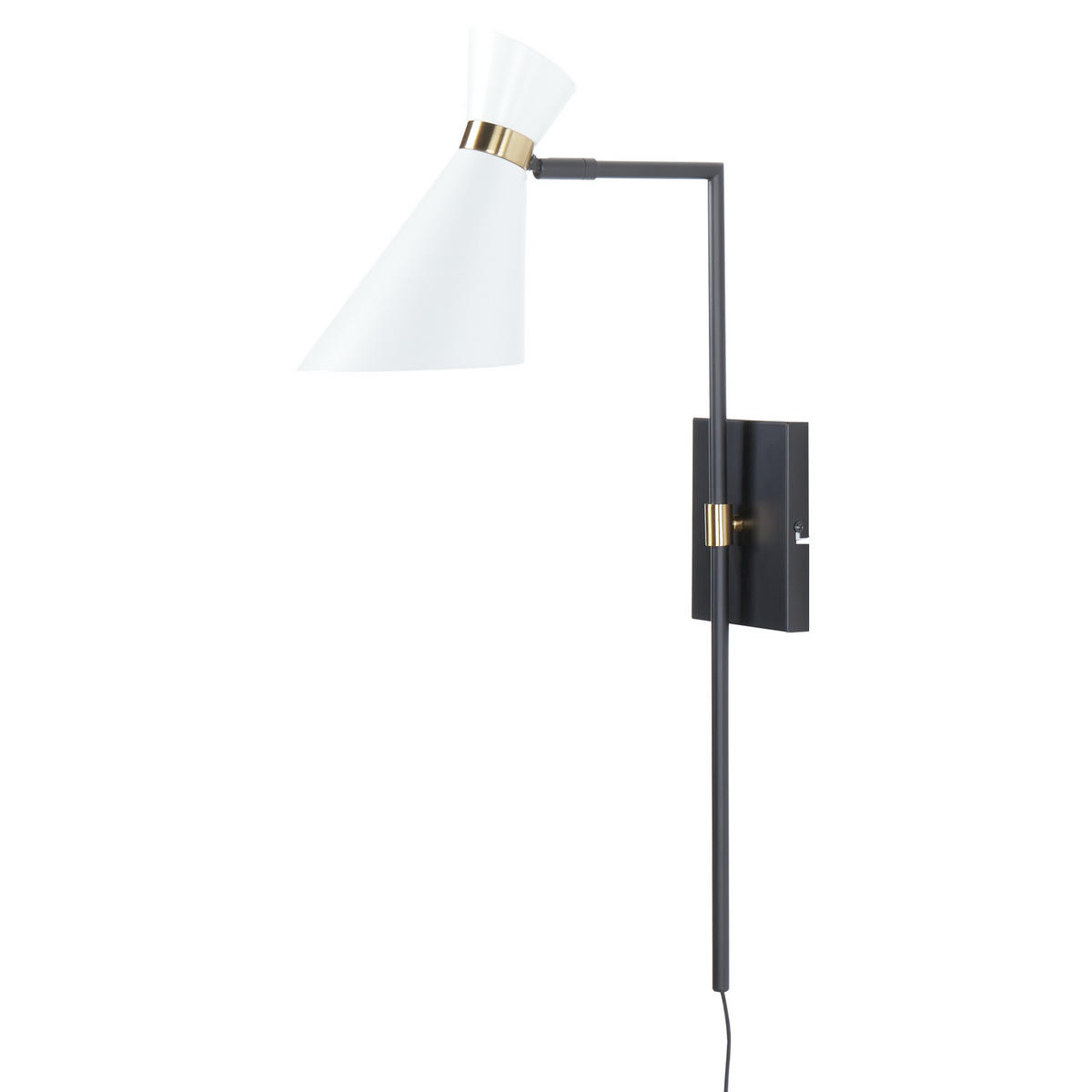WANDLAMPE Weiß/Gold/Schwarz Melawi - Goldfarben/Schwarz, Metall (36/70/16cm) - Beliani