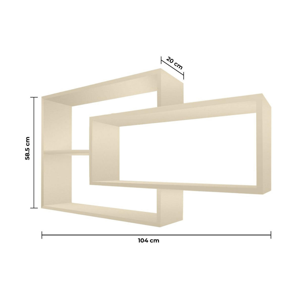 SCHWEBEREGAL KARO Beige - Beige, Holzwerkstoff (20/59/104cm) - Mein-Regal