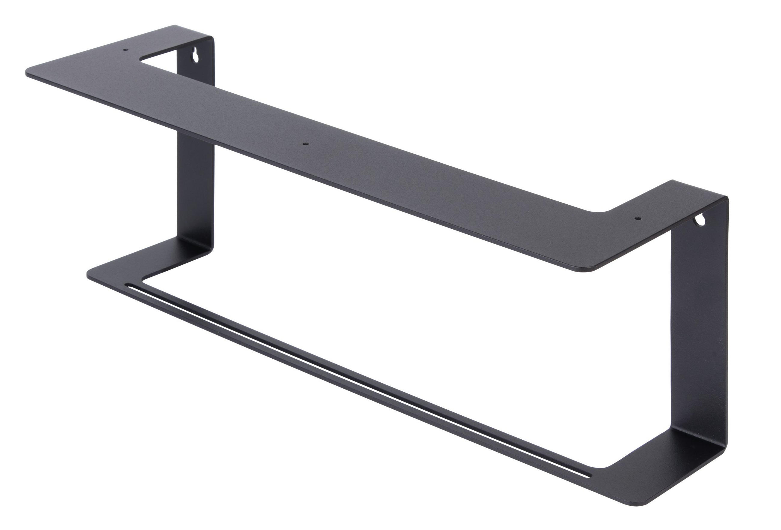 REGALTRÄGER Donna, Stahl in verschiedenen Trendfarben - Schwarz, Metall (18/15/50cm) - Alberts