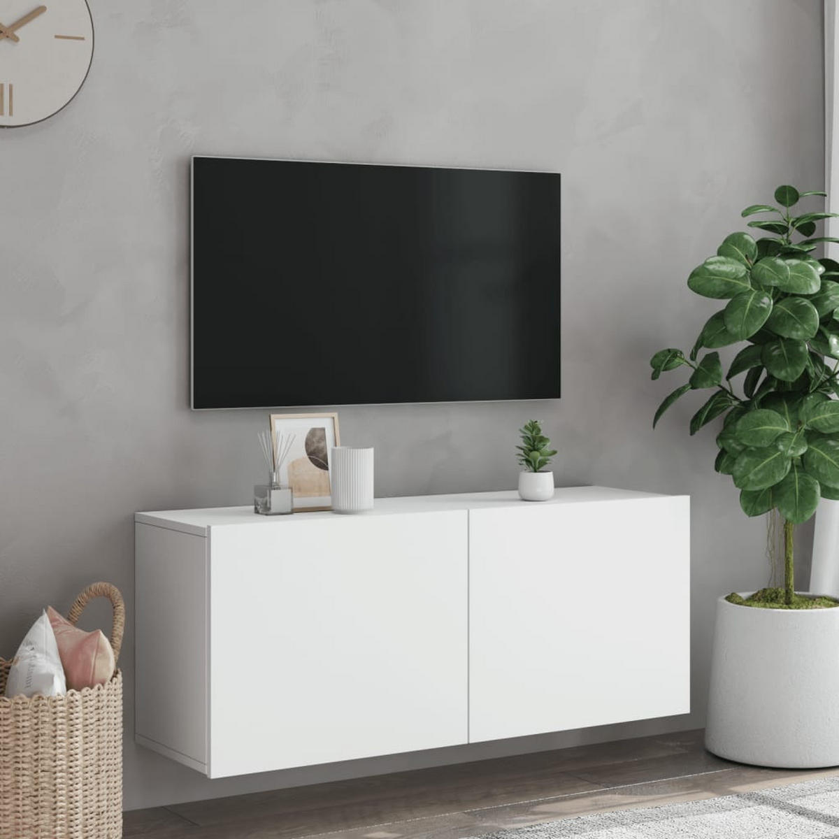 TV-WANDSCHRANK Weiss 100/30/41 Cm - Weiß, Holzwerkstoff (30/41/100cm) - vidaXL