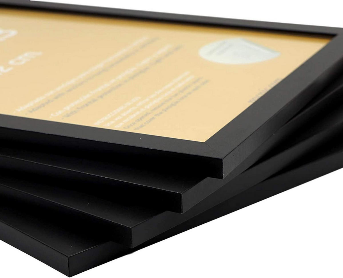 RAHMEN Set mit 48 aus MDF und Acrylglas Schutz und Aussteller für Fotografien, Bilder, Poster, Gemälde, Dekoration für Haus Farbe Schwarz A4 - Schwarz, Holz (21/3/29.7cm) - Nacnic