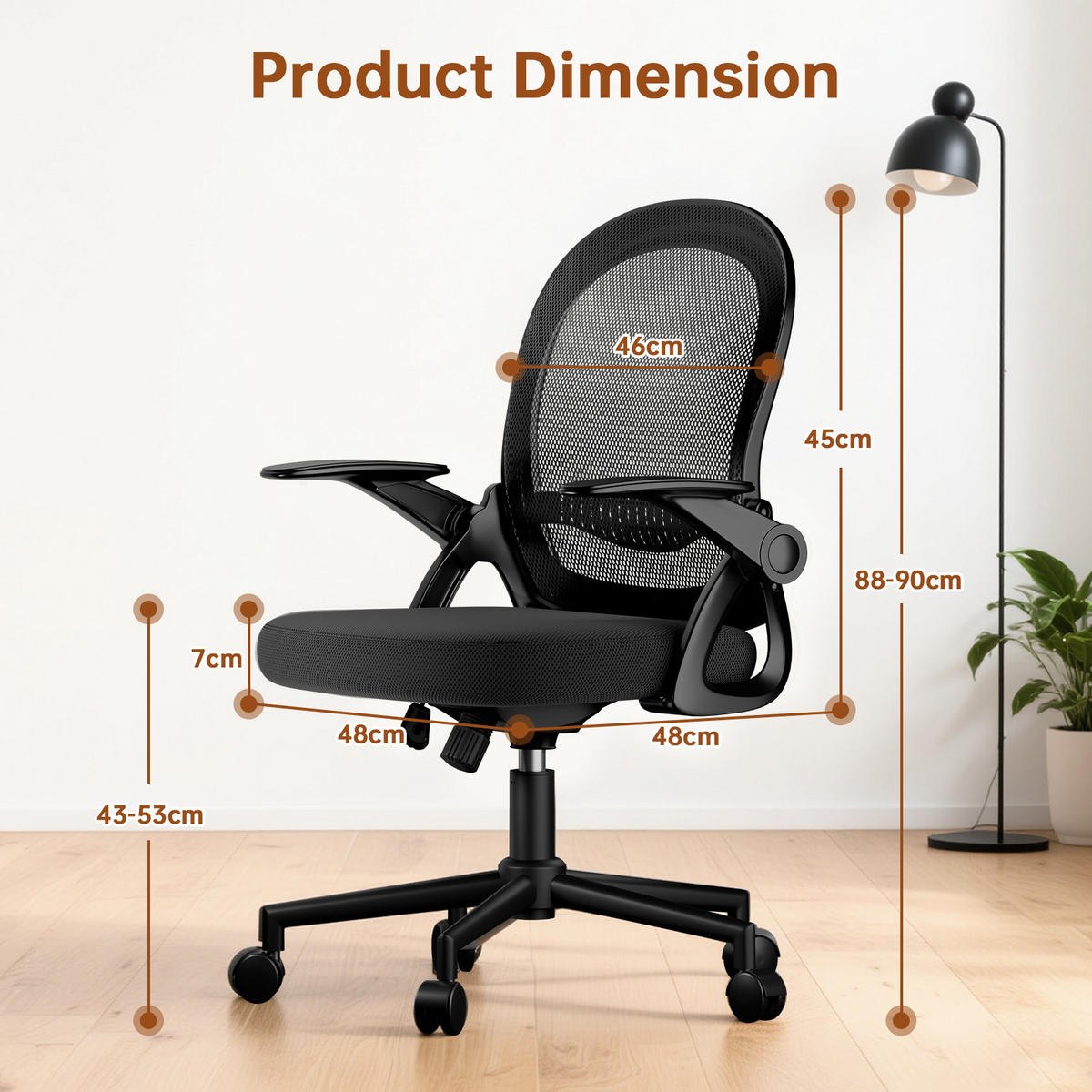 BÜROSTUHL Schwarz ergonomisch mit Mesh Rückenlehne - Schwarz, Metall (25/53/56cm) - Rattrix