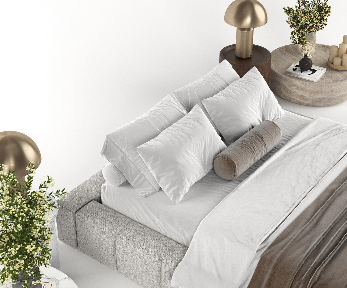 POLSTERBETT Kea mit Stauraum 180/200 cm Hellgrau im Modesto Stoff - Hellgrau/Schwarz, Holz/Holzwerkstoff (180/200cm) - AltaBeds