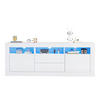 TV-SCHRANK 160x35cm Hochglanz LED-Beleuchtung 3 Fächer 2 Türen 2 Schubladen - Weiß, Holz (44/22.5/70cm) - FLIEKS