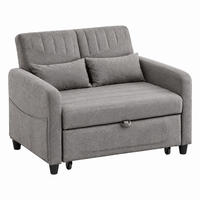 SOFABETT mit Schlaffunktion 166x95 cm Baumwoll-Leinen Grau - Grau, Metall (77/82.5/114cm) - Meubliv