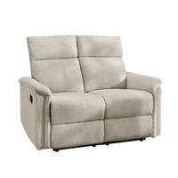 2-SITZER-RELAXSOFA Federkern, Liegefunktion verstellbar durch halbautomatische Relaxfunktion B127/T93/H100 cm, Cord Beige / 15505 - Beige/Schwarz, Textil (127/100/93cm) - luma-home