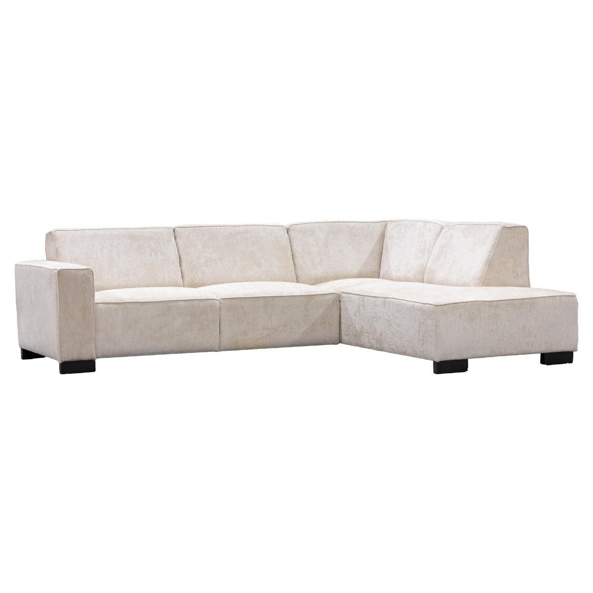3,5-SITZER-ECKSOFA mit Ecke auf der rechten Seite aus Stoff, beige - Beige, Textil (274/205cm) - Giga Meubel