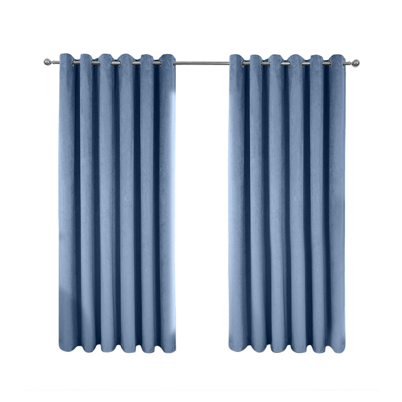 VERDUNKELUNGSVORHÄNGE Samt mit Thermo-Funktion, 117/182 cm - Blau, Textil (117/182cm) - Homescapes