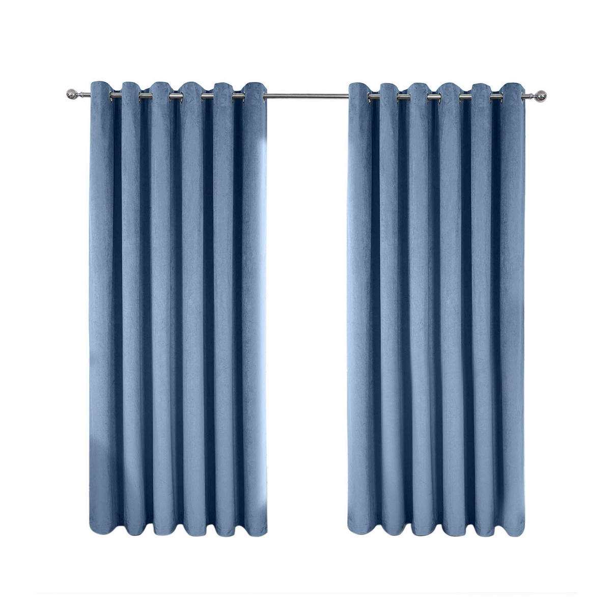 VERDUNKELUNGSVORHÄNGE Samt mit Thermo-Funktion, 117/182 cm - Blau, Textil (117/182cm) - Homescapes