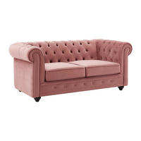 SOFA 2-Sitzer - Samt - Pastellrosa - CHESTERFIELD - Pink, Textil (168/72/88cm) - Vente-Unique