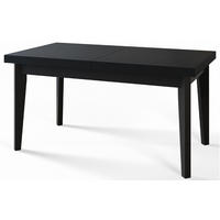 ESSZIMMERTISCH SKANDI, ausziehbarer Tisch: 120-160X80X78 cm, Farbe: Schwarz, mit Holzbeinen in Farbe Schwarz - Schwarz, Holzwerkstoff (120/80/78cm) - Alpi-Möbel
