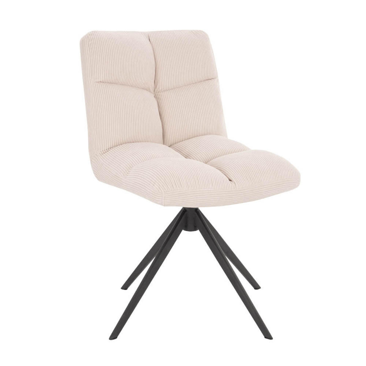 ESSZIMMERSTUHL drehbar CordNODA – 2er Set Creme - Creme, Textil/Metall (61/84/47cm) - Home Deluxe