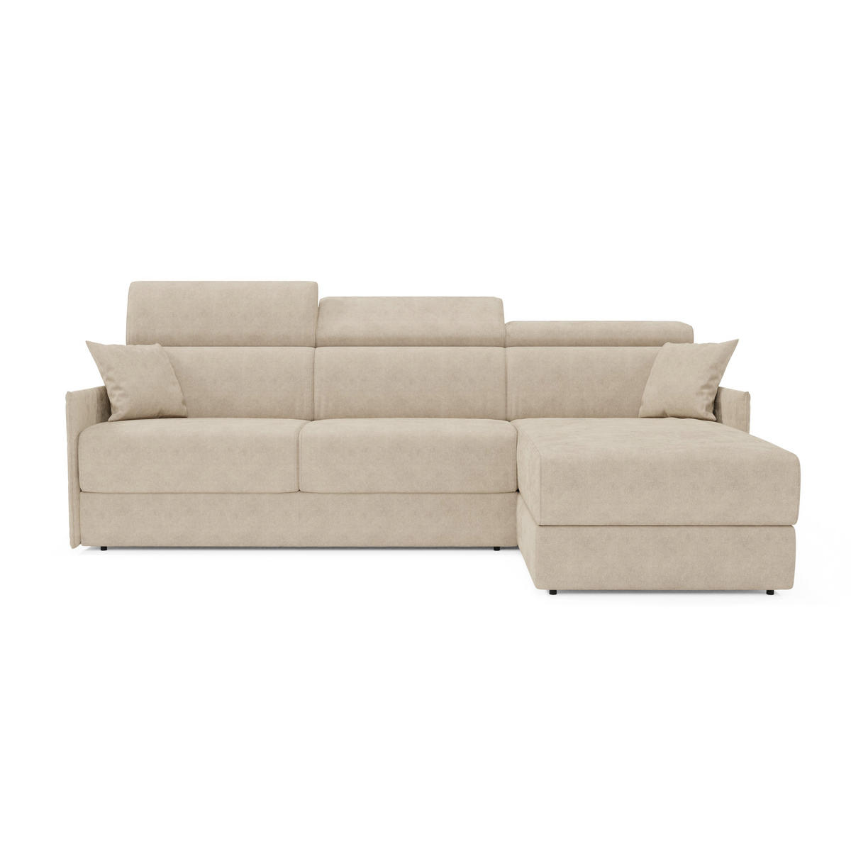 ECKSOFA Miryam - Beige, Metall (252/98cm) - Divani.store