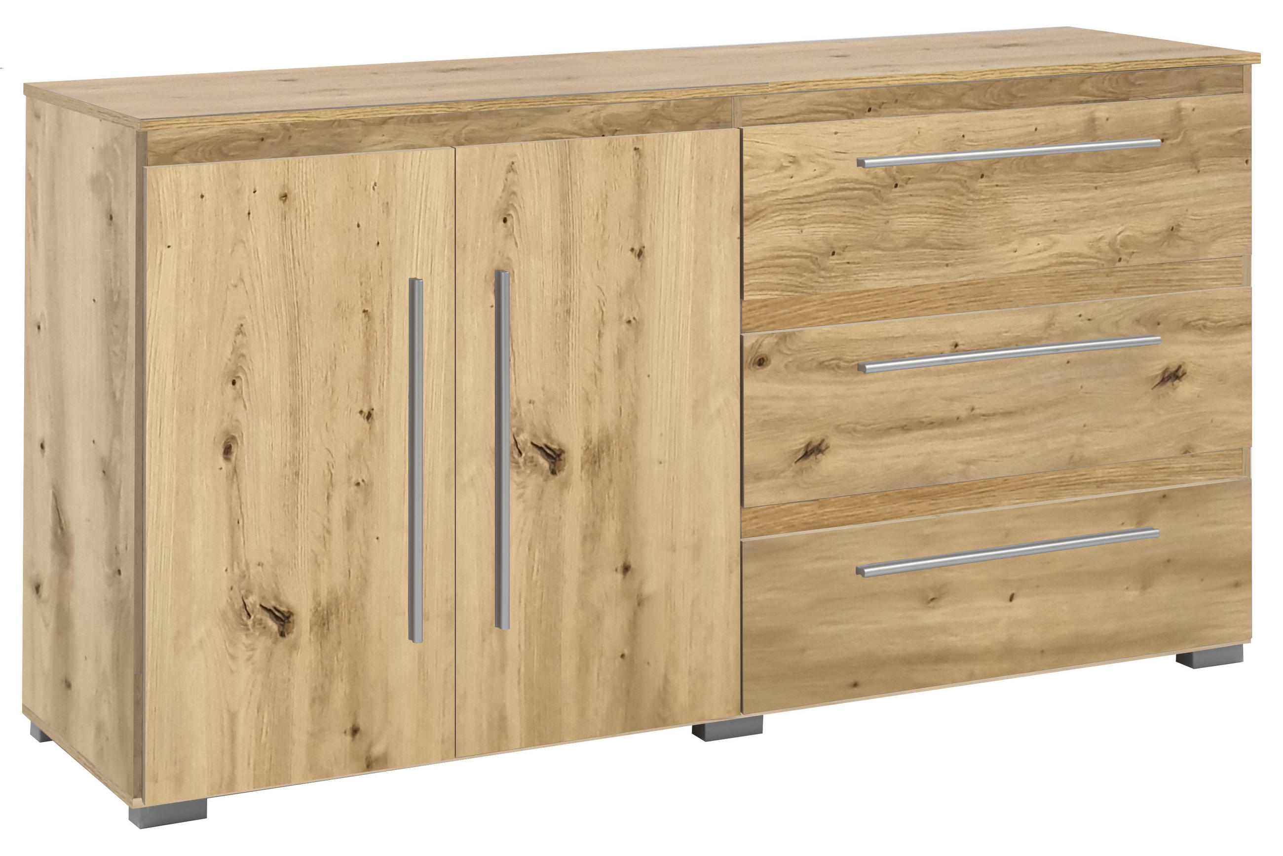 SIDEBOARD Bali Kommode Artisan Oak - Silberfarben/Eiche Artisan, Holzwerkstoff/Kunststoff (169/92/50cm) - arthur berndt
