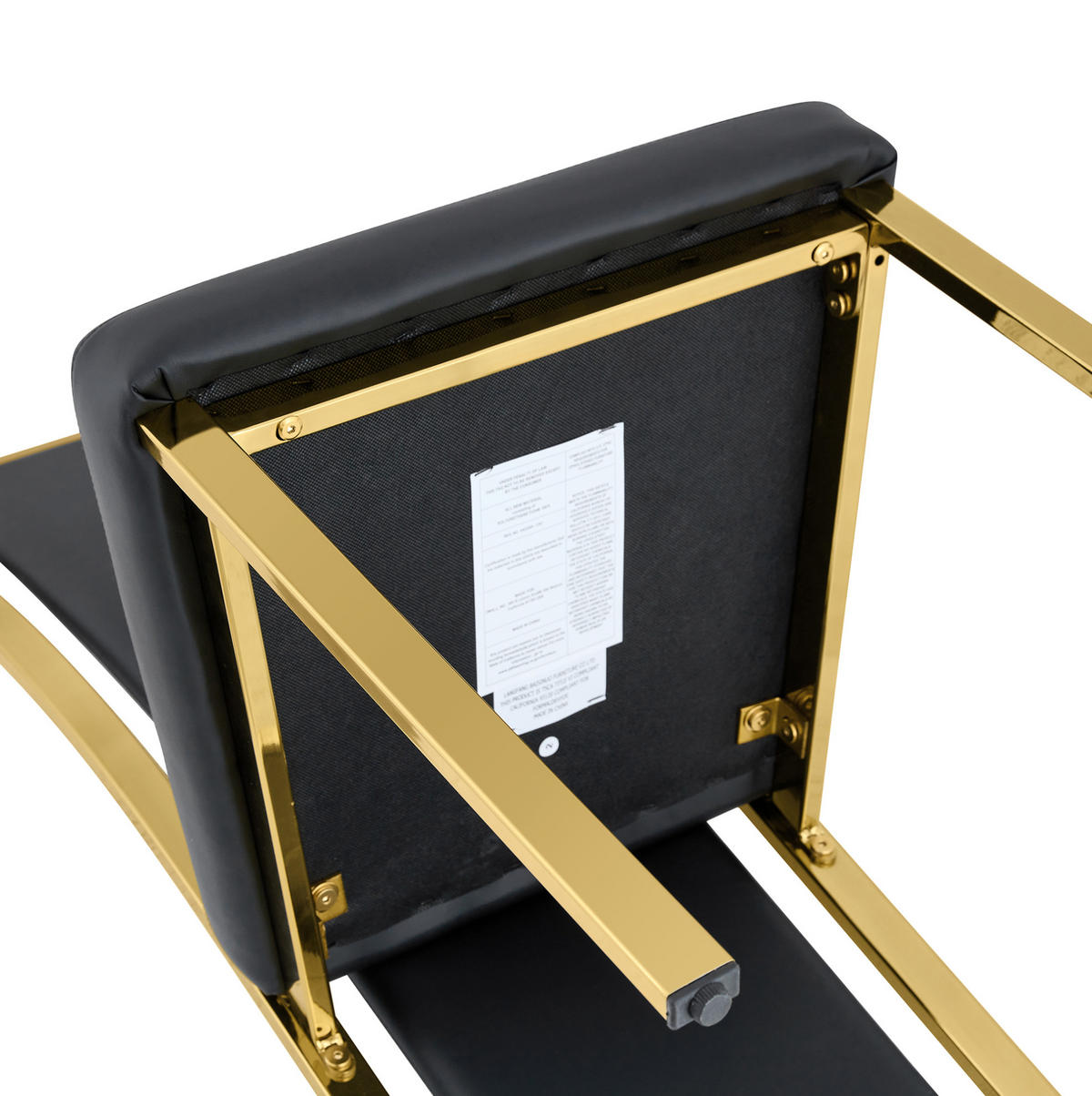 ESSZIMMERSTUHL 2er-Set 109 cm Metall PU-Leder Schwarz Gold - Schwarz, Metall (42.7/109/44cm) - Meubliv