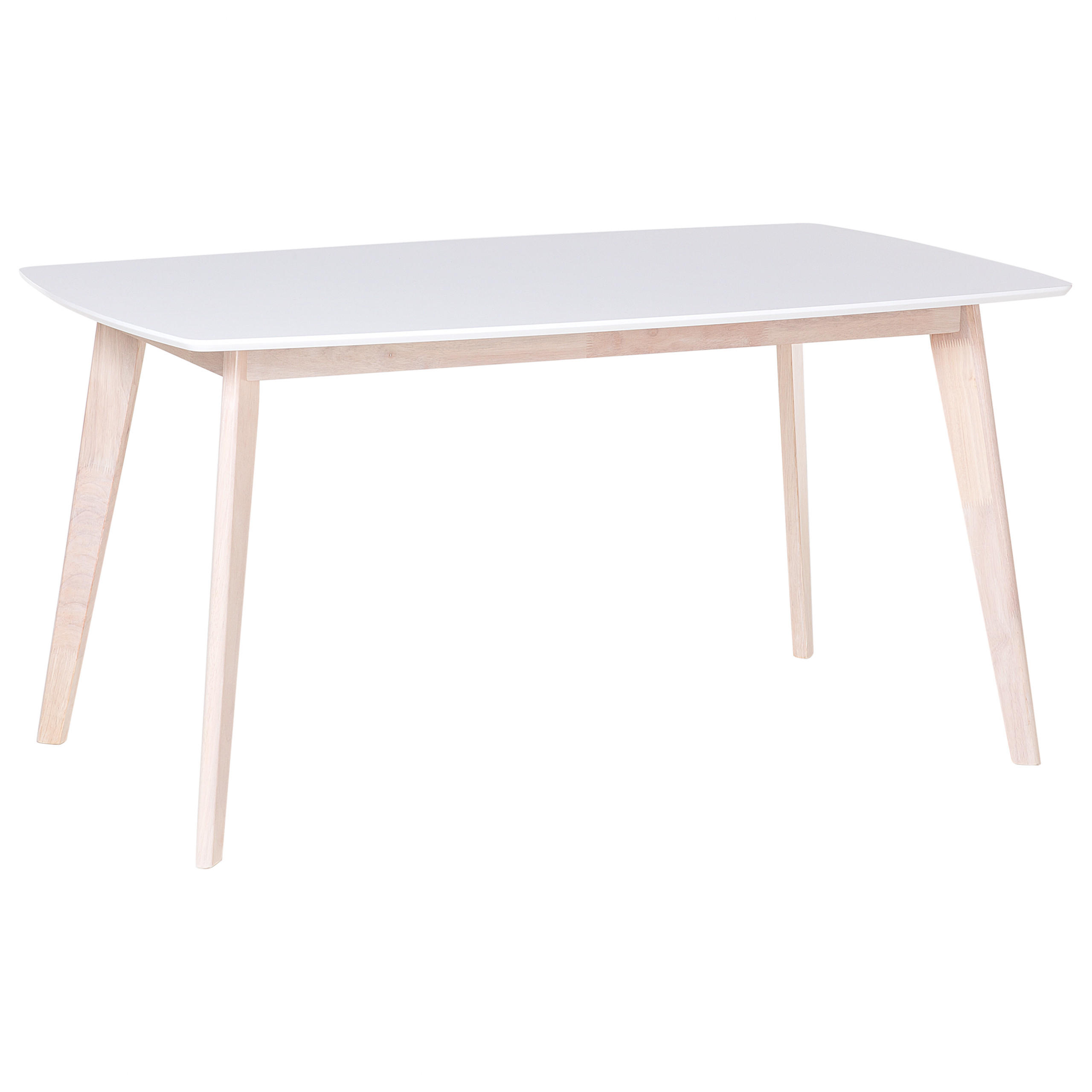 ESSTISCH 150/90/75 cm Weiß, Hellbraun Rechteckig Santos - Weiß, Holzwerkstoff (150/90/75cm) - Beliani