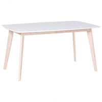 ESSTISCH 150/90/75 cm Weiß, Hellbraun Rechteckig Santos - Weiß, Holzwerkstoff (150/90/75cm) - Beliani