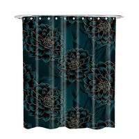 DUSCHVORHANG Dahlien 180 x 200 cm - Blau, Textil (180/200cm) - Sanilo