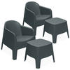 GARTENMÖBEL-SET MALUS, 4-tlg - Anthrazit, Kunststoff - KONSIMO®