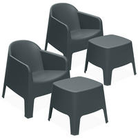 GARTENMÖBEL-SET MALUS, 4-tlg - Anthrazit, Kunststoff - KONSIMO®
