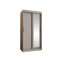 SCHWEBETÜRENSCHRANK Selfie 100 cm mit Schubladen - Kaschmir/Silberfarben, Holzwerkstoff/Kunststoff (100/200/62cm) - MIRJAN24