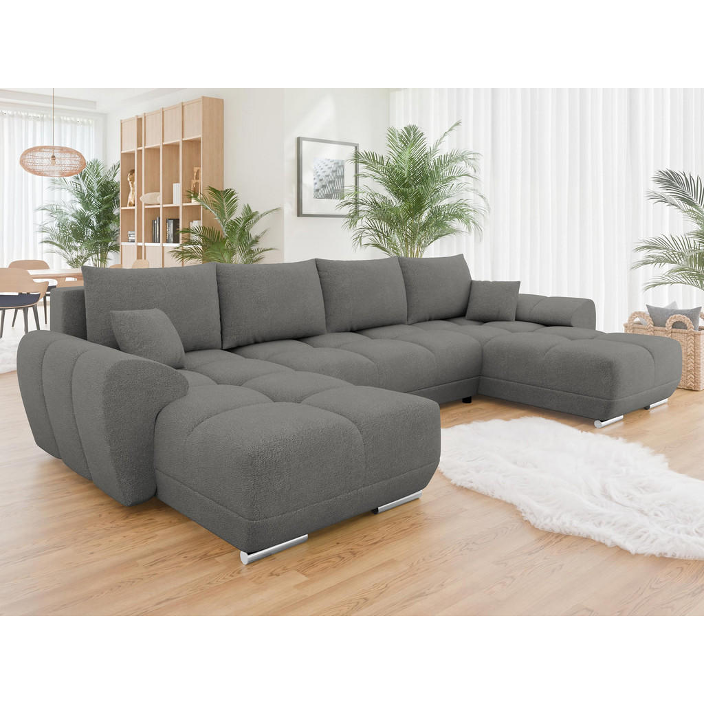 Thumbnail - Mirjan24 Wohnlandschaft, Grau, Textil, Kiefer, 7-Sitzer, U-Form,Rechteckig, 362x85x183 cm, Wohnzimmer, Sofas & Couches, ...