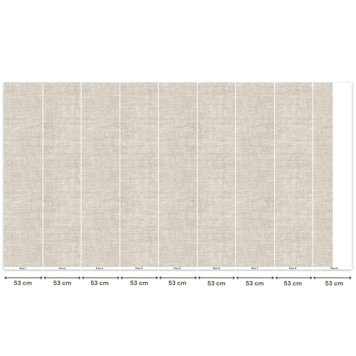 TAPETE - Leinen - Textur - Beige - 500x280 cm - Creme, Papier (500/280cm) - OnlyWow