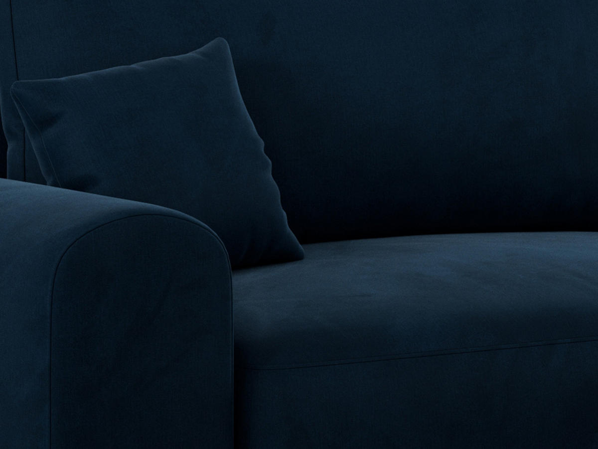 ECKSOFA NELSON Dunkelblau Velvet - Schwarz/Dunkelblau, Kunststoff/Textil (274/152cm) - MKS