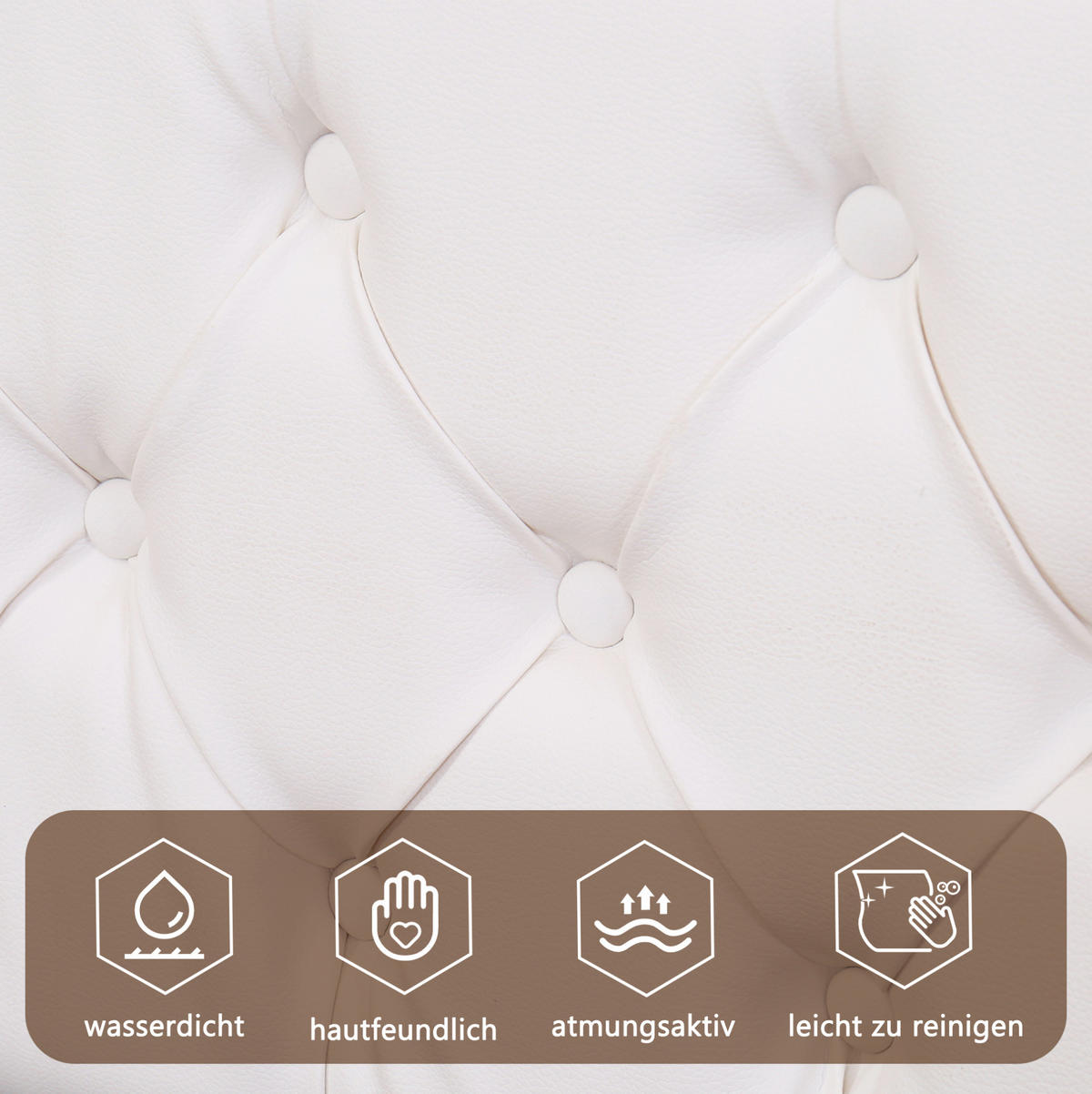 ČALÚNENÁ posteľ z PU 140x190 cm biela s LED osvetlením, úložným priestorom a lamelovým roštom - biela, plast (140/190cm) - Modfu