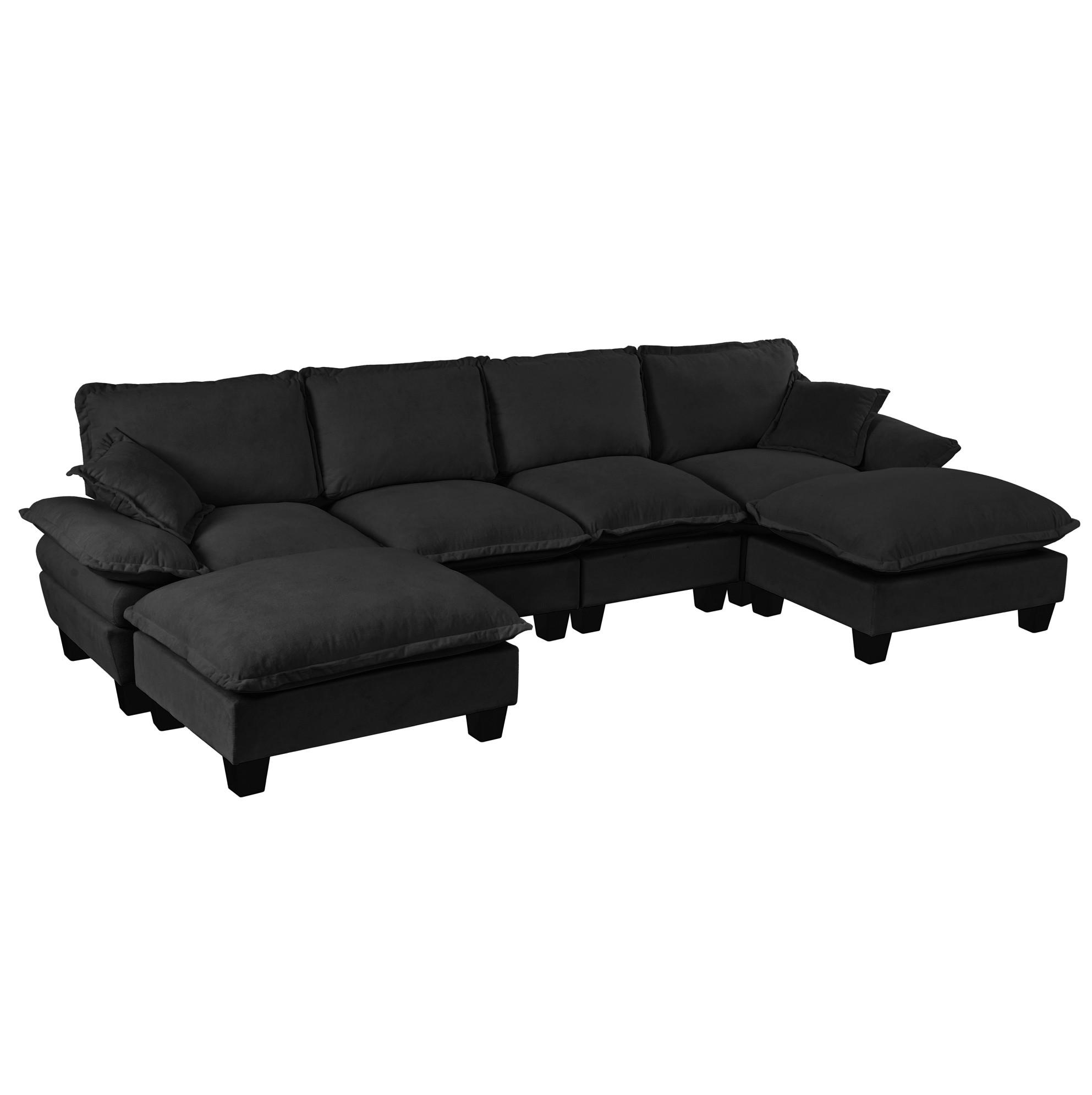 Redom Ecksofa Schwarz 332x151 cm