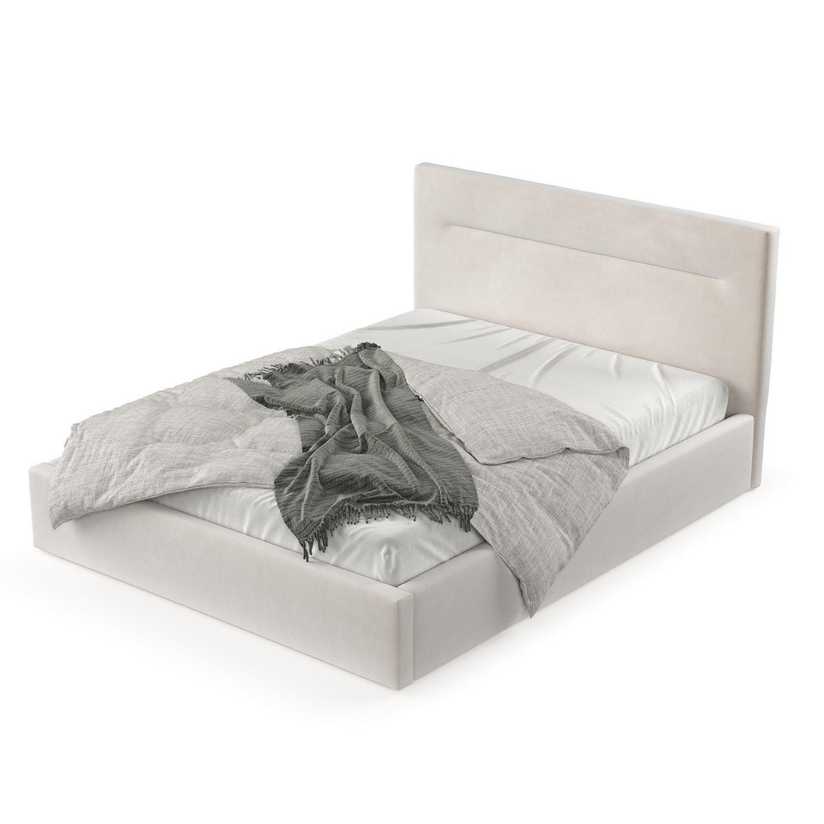 POLSTERBETT Liline 180/200 cm Creme im Paros Stoff - Creme/Schwarz, Holz/Holzwerkstoff (180/200cm) - AltaBeds