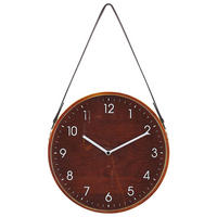 WANDUHR dunkler holzfarbton Renens - Dunkelbraun, Holzwerkstoff (26/44/6cm) - Beliani