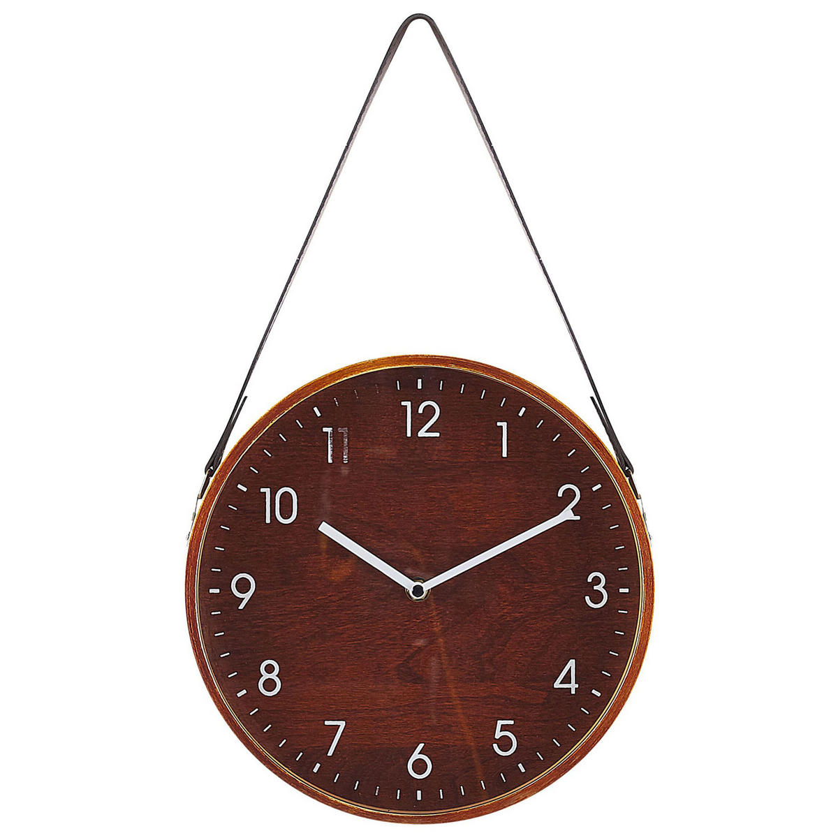 WANDUHR dunkler holzfarbton Renens - Dunkelbraun, Holzwerkstoff (26/44/6cm) - Beliani