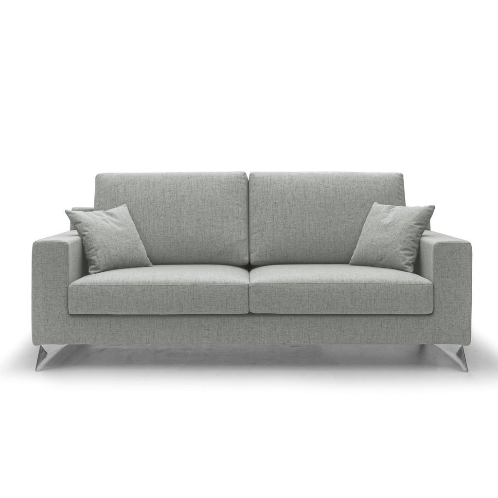 Thumbnail - Divani.store Linearsofa, Hellgrau, Textil, 166x95x91 cm, Wohnzimmer, Sofas & Couches, Sofas