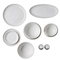 GESCHIRRSET MILA in Schieferoptik 27-tlg. weiß - Weiß, Keramik (34/36/35cm) - Mulex