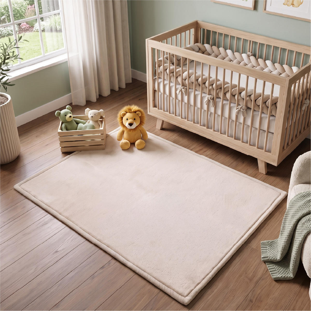 KINDERTEPPICH FLUFFIN beige kuschelig waschbar 80/150 cm - Beige, Textil (80/150cm) - Tapiso