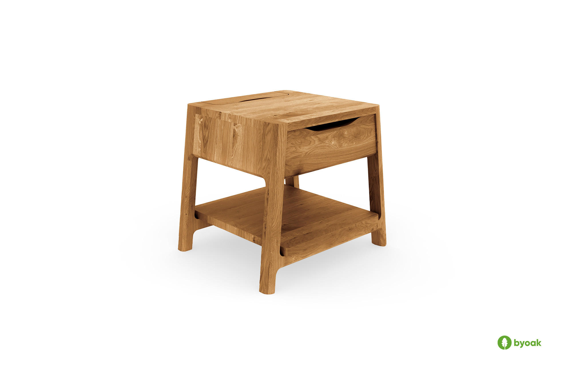 NACHTTISCH PAUL Wildeiche - Wildeiche, Holz (47/40/44cm) - byoak